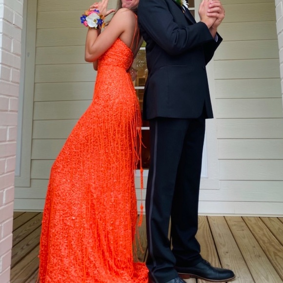 Sherri Hill Orange Prom Dress - Picture 5 of 5